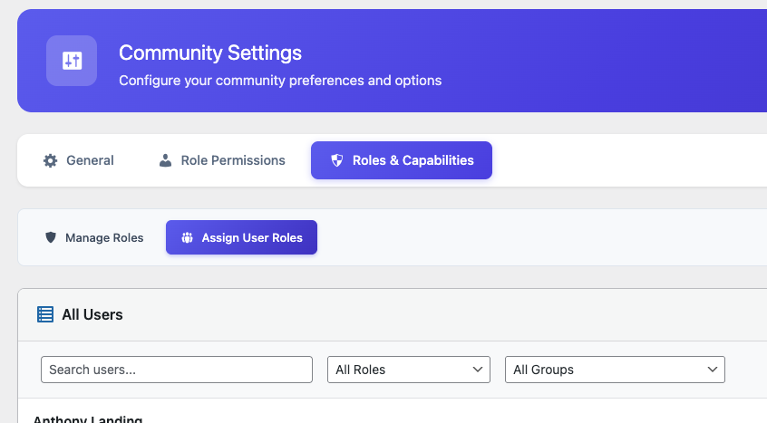 Assign user roles image