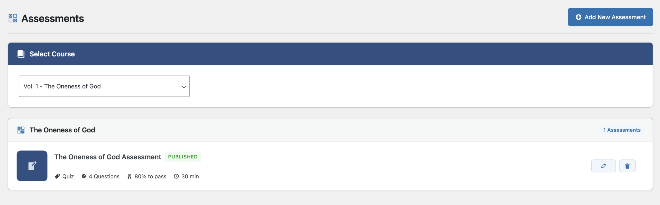 Admin add an assessment image